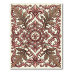 Ornate Rose Gold Laurel Border Rug