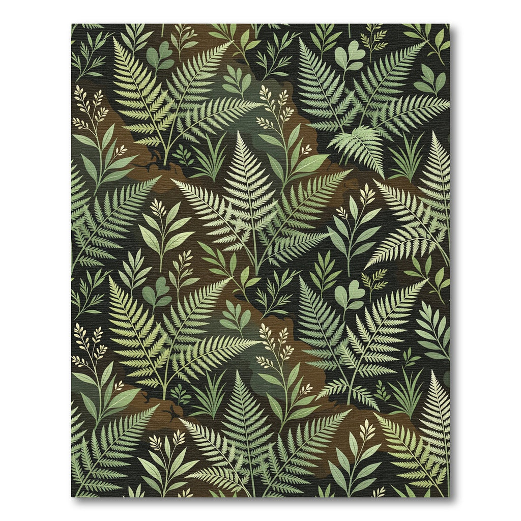 Verdant Fern Forest Woodland Rug