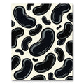 Glossy Black Bean Pattern Rug