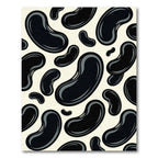 Glossy Black Bean Pattern Rug