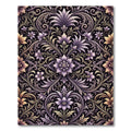 Elegant Lilac Floral Damask Jewel Scroll Rug