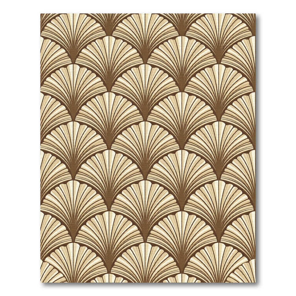 Vintage Brown Fan Shell Rug