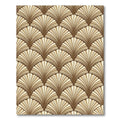 Vintage Brown Fan Shell Rug