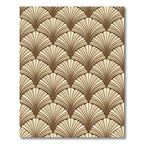 Vintage Brown Fan Shell Rug