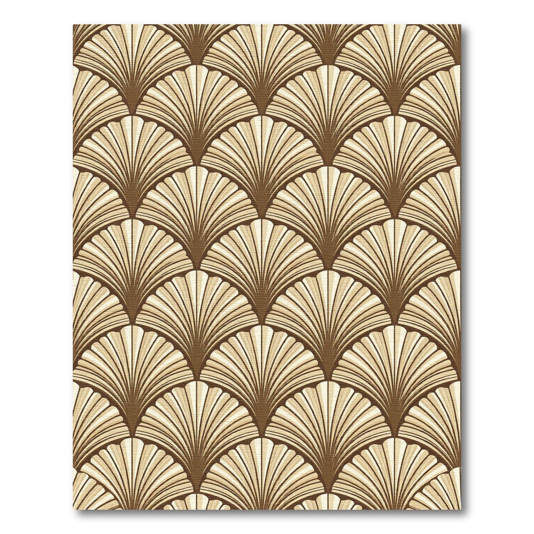 Vintage Brown Fan Shell Rug