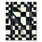 Monochromatic Geometric Grid Composition Rug