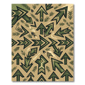 Earthy Green Chevron Arrow Arrangement Rug