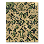 Earthy Green Chevron Arrow Arrangement Rug
