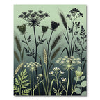 Earthy Green Meadow Wildflower Wheat Rug