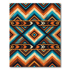 Vibrant Geometric Aztec Diamond Chevron Rug