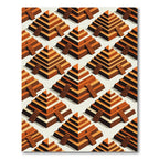 Tiered Pyramid Terra Cotta Pattern Rug