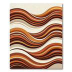 Mid Century Earthy Tone Wavy Stripe Rug