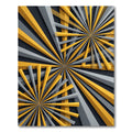 Bold Yellow Gray Sunburst Rays Rug