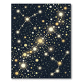 Celestial Golden Orbs Night Sky Rug