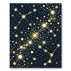 Celestial Golden Orbs Night Sky Rug