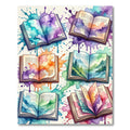 Watercolor Open Book Abstract Art Rug