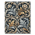 Ornate Ivory Gold Floral Accents Rug