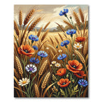 Golden Wheat Field Pop pies Cornflower Rug