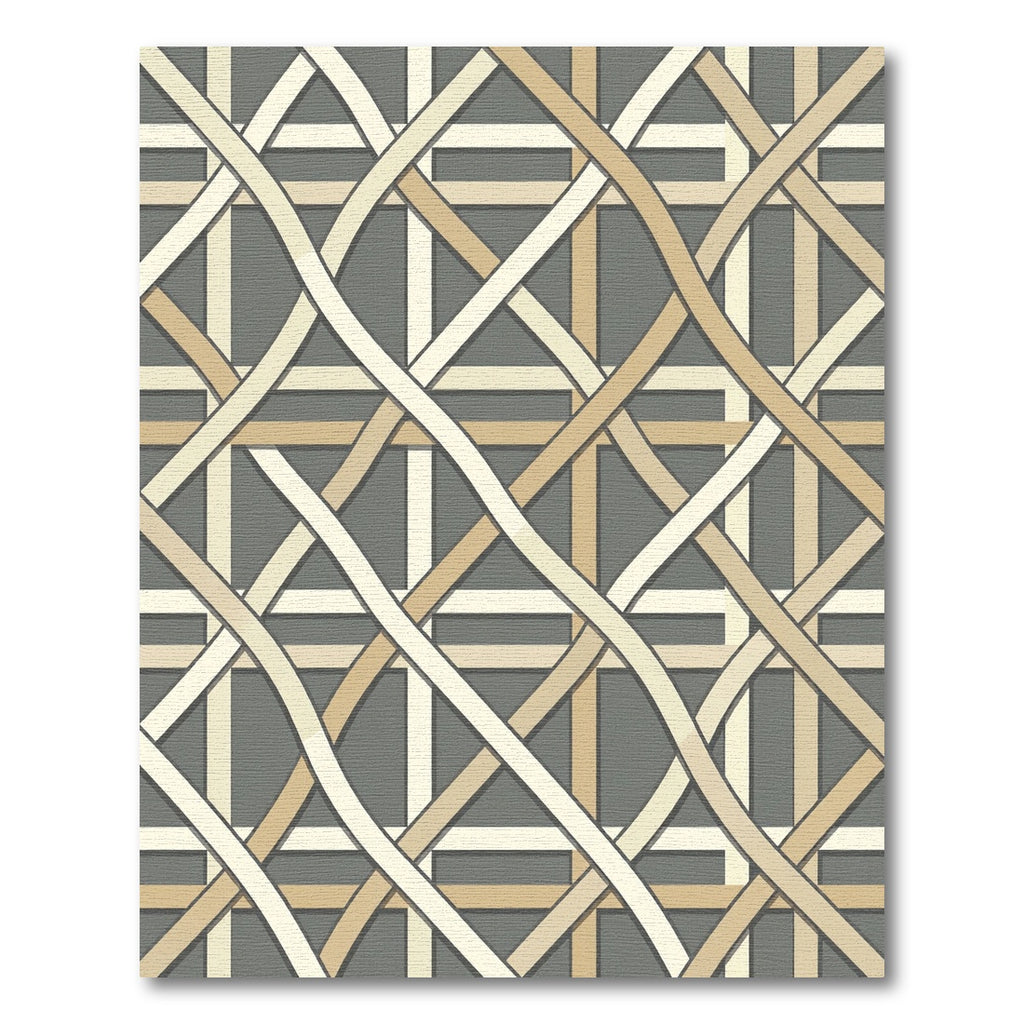 Contemporary Beige Cream Woven Grid Rug