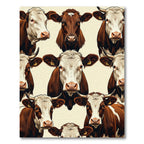 Rustic Farmhouse Brown Cattle Herd Rug