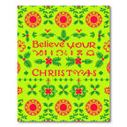 Bright Festive Christmas Holly Sun Rug