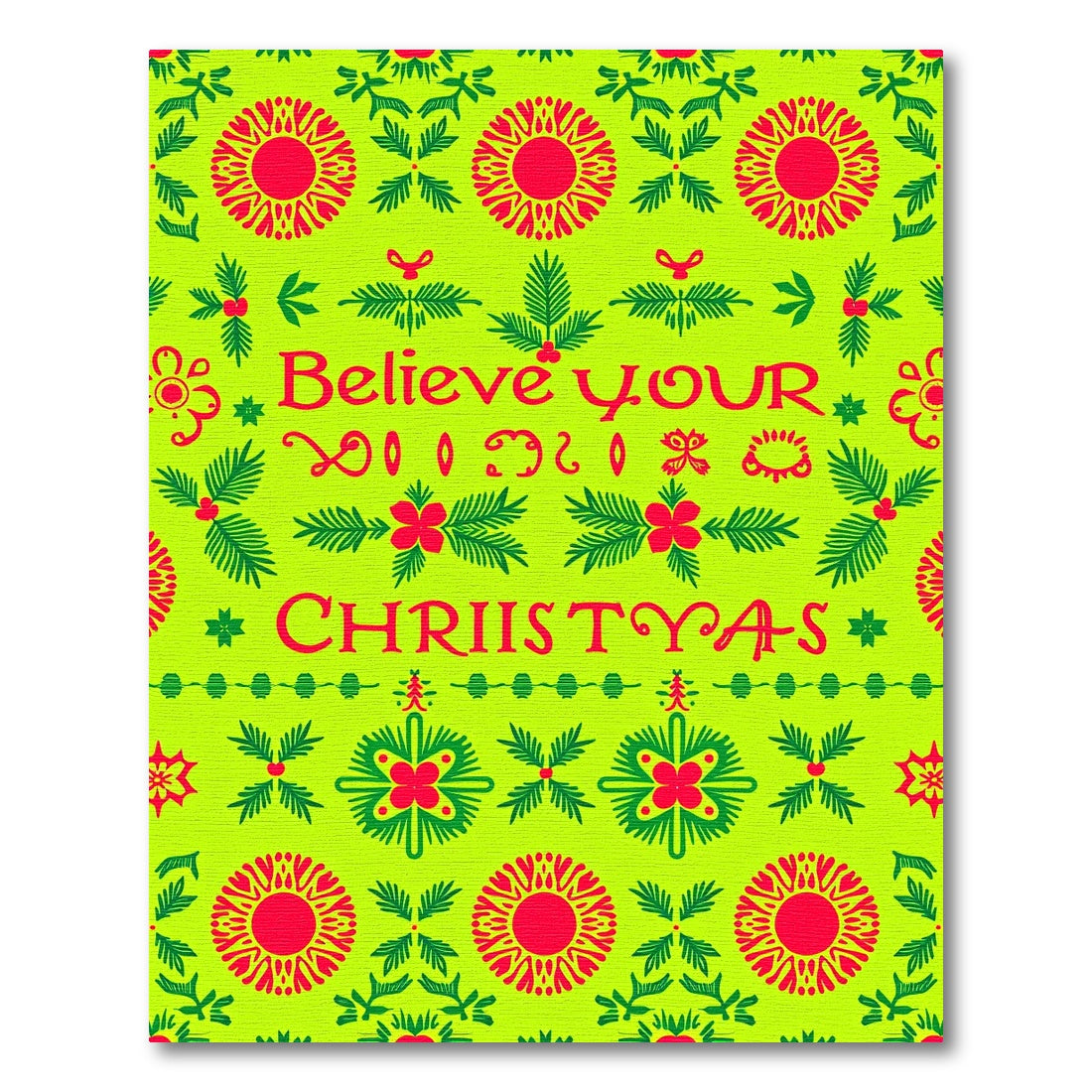 Bright Festive Christmas Holly Sun Rug