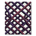 Geometric Lattice Illusion Crimson Violet Rug