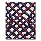 Geometric Lattice Illusion Crimson Violet Rug