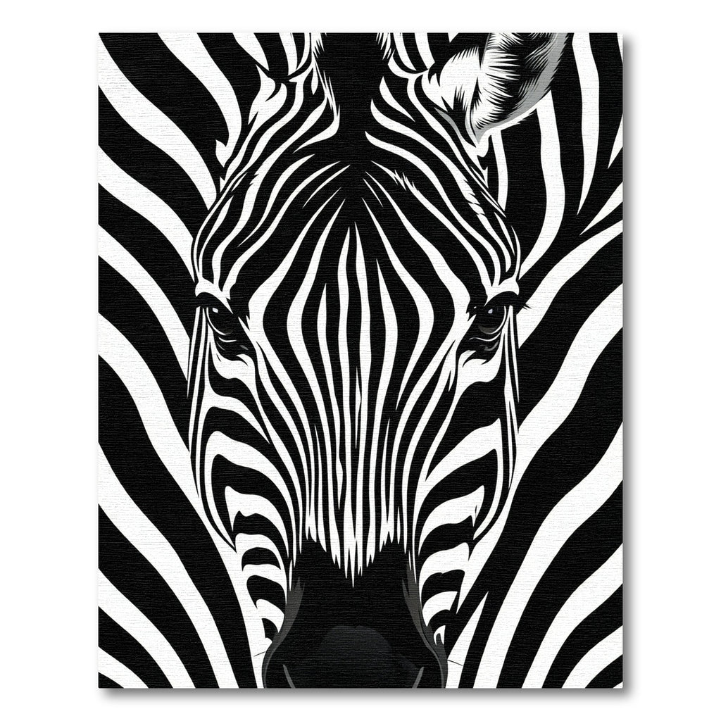 Bold Monochrome Zebra Stripe Illustration Rug