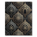 Ornate Golden Hexagon Floral Arrangement Rug
