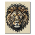 Majestic Golden Lion Portrait Focal Art Rug
