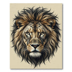 Majestic Golden Lion Portrait Focal Art Rug