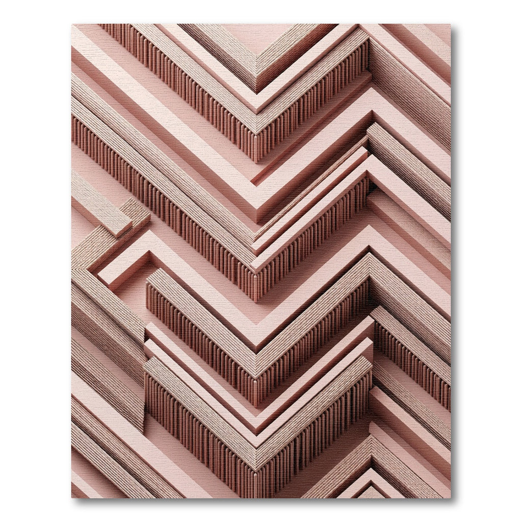 Pink Textured Chevron Geometric Rug