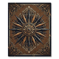 Ornate Bronze Compass Star Medallion Rug