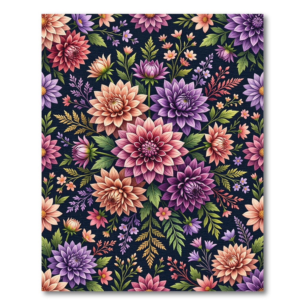 Vibrant Dahlia Botanical Garden Floral Rug