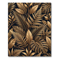 Golden Tropical Foliage Botanical Art Rug
