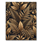 Golden Tropical Foliage Botanical Art Rug