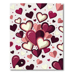 Sweet Hearts Composition Magenta Ivory Rug