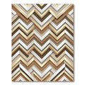 Golden Chevron Geometric Layered Neutral Art Rug