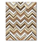 Golden Chevron Geometric Layered Neutral Art Rug