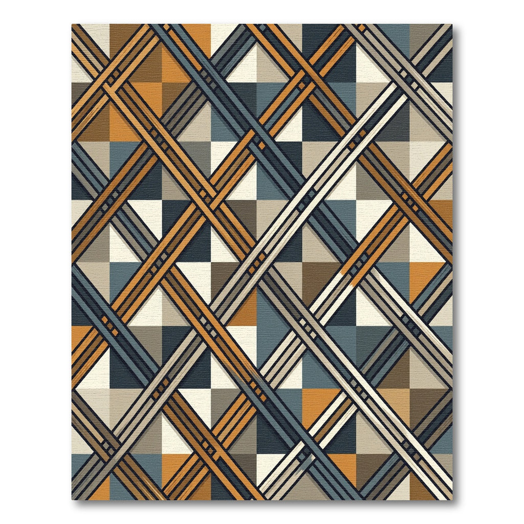 Geometric Mid-Century Plaid Checkered Area Rug