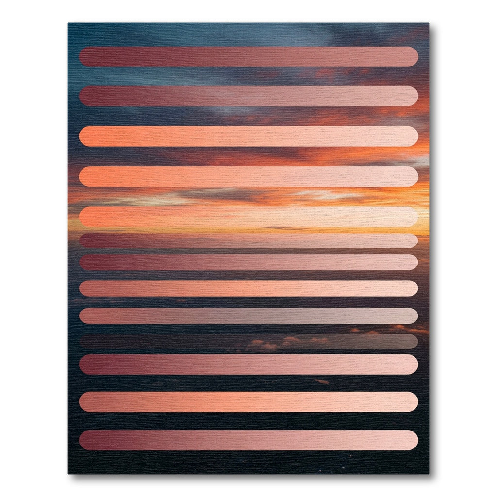 Sunset Gradient Ombre Stripes Rug
