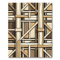 Abstract Wood Grain Geometric Framing Rug