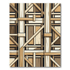 Abstract Wood Grain Geometric Framing Rug