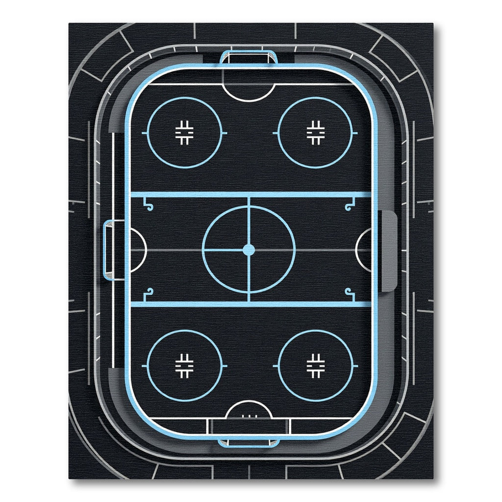 Modern Neon Hockey Rink Graphic Rug