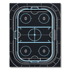 Modern Neon Hockey Rink Graphic Rug