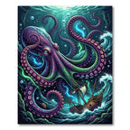 Mystical Deep Sea Kraken Giant Octopus Rug