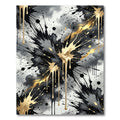 Black and Gold Abstract Ink Splash Rug