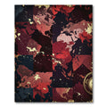 Crimson World Map Splatter Composition Rug