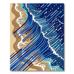 Abstract Oceanic Blue Wave Flow Rug